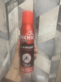 Репеллент от кровососущих насекомых, клещей, аэрозоль, Picnic, Extreme, 150 мл, 4650056492524 - фото 3 от пользователя