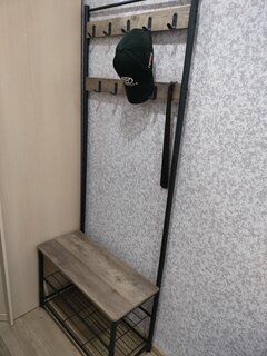 Вешалка в прихожую 70х32х175 см, металл, полка для обуви, 80 кг, Лофт, HSR41MB - фото 1 от пользователя