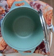 Кастрюля алюминий, антипригарное покрытие, 3 л, с крышкой, крышка стекло, Kukmara, Фисташковый Мрамор, кмф32а - фото 5 от пользователя