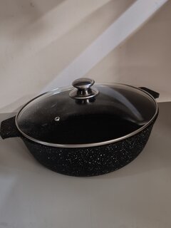 Жаровня алюминий, 30 см, 5 л, антипригарное покрытие, Алтей, Granit Perfection black, 09-0550-310, с крышкой - фото 1 от пользователя