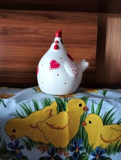 Фигурка декоративная гипс, Курица большая гладкая, 10.8х13.3х14.5 см, с декором, белая, Evis, 28 3102 0971 - фото 4 от пользователя