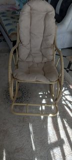 Кресло-качалка Элит, 57х87х95 см, бежевое, подушка, 160 кг, лен, 12800501 - фото 4 от пользователя