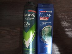 Набор подарочный для мужчин, Rexona, Clear, антиперспирант + шампунь - фото 3 от пользователя