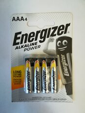 Батарейка Energizer, ААА (LR03, R3), Power, алкалиновая, 1.5 В, блистер, 4 шт, E300132607 - фото 2 от пользователя