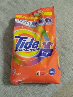 Стиральный порошок Tide, 6 кг, автомат, для цветного белья, Color - фото 1 от пользователя