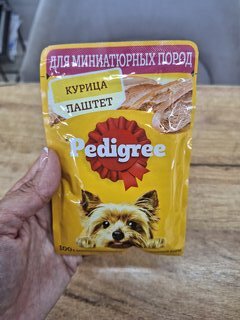 Корм для животных Pedigree, 80 г, для собак миниатюрных пород, паштет, курица, F5881 - фото 2 от пользователя