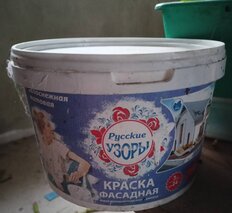 Краска воднодисперсионная, Русские узоры, полиакриловая, фасадная, матовая, белоснежная, 3 кг - фото 1 от пользователя