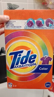 Стиральный порошок Tide, 1 кг, автомат, для цветного белья, Color - фото 7 от пользователя