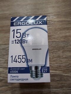 Лампа светодиодная E27, 15 Вт, 120 Вт, 180-240 В, груша, 6500 К, холодный белый свет, Ergolux - фото 4 от пользователя