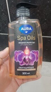 Мыло жидкое Aura, Spa Oils 2в1, Орхидея и масло макадамии, 300 мл, для рук и тела - фото 5 от пользователя