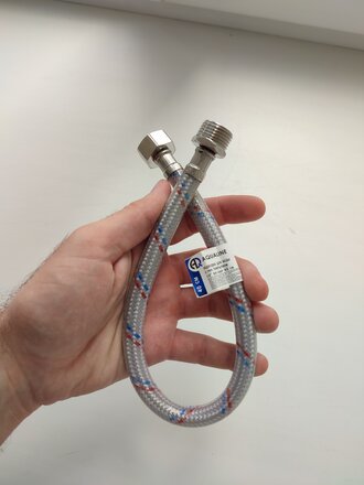 Подводка для воды 1/2&quot;х0.4 м, г-ш, латунь, полимер, AquaLine - фото 8 от пользователя