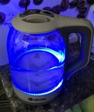 Чайник электрический Lofter, A01, бежевый, 1.8 л, 1500 Вт, скрытый нагревательный элемент, подсветка, стекло - фото 7 от пользователя