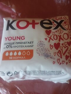 Прокладки женские Kotex, Young Normal, 10 шт, для девочек подростков, 4426 - фото 6 от пользователя