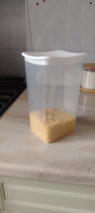 Банка для сыпучих продуктов, пластик, 1.9 л, 12.5х11.5х21 см, с крышкой, Idea, М1224, белая - фото 1 от пользователя