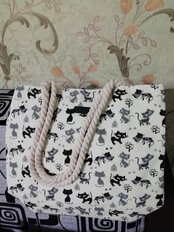 Сумка пляжная 40х38 см, холщовая ткань, Котики, Y822-011 - фото 9 от пользователя